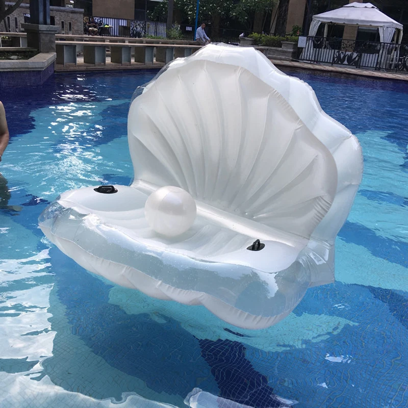 2019 белый надувной ракушки бассейна плавая кольцо матрац holiday beach chair вечерние игрушка для детей и взрослых
