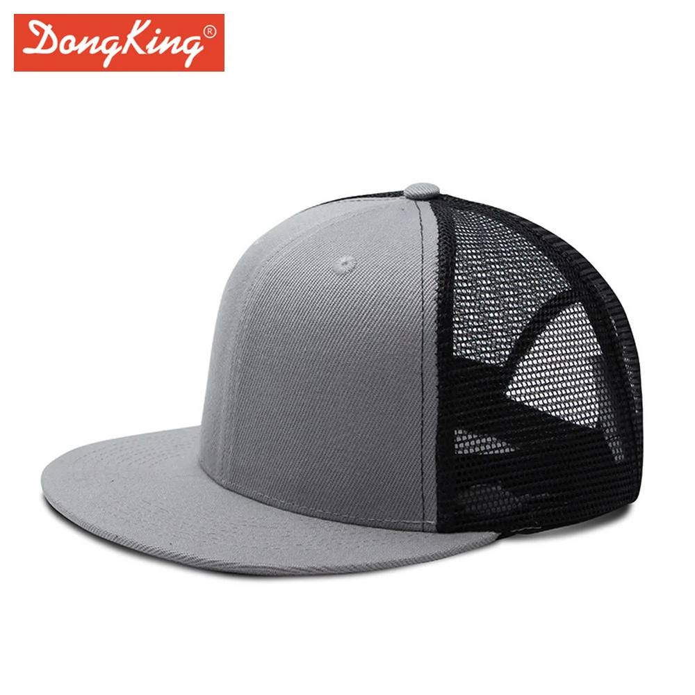 DongKing модная Кепка водителя грузовика Повседневная однотонная Snapback сетчатая Кепка s плоский козырек акриловая Меховая кепка индивидуальный подарок - Цвет: Grey