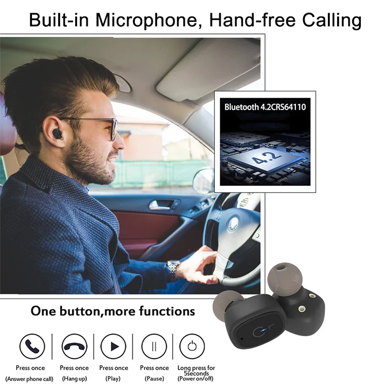XGODY Binaural беспроводная водонепроницаемая bluetooth гарнитура S2 Mini TWS Магнитный
