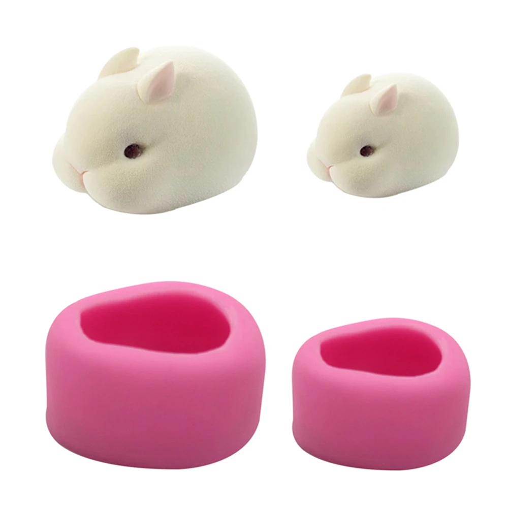 

3D Cute Rabbit Mousse Silicone Chocolate Fondant Cake Biscuits Mould Soap Candle Pastry Ice Cube Molds DIY Cake Decoration Tools