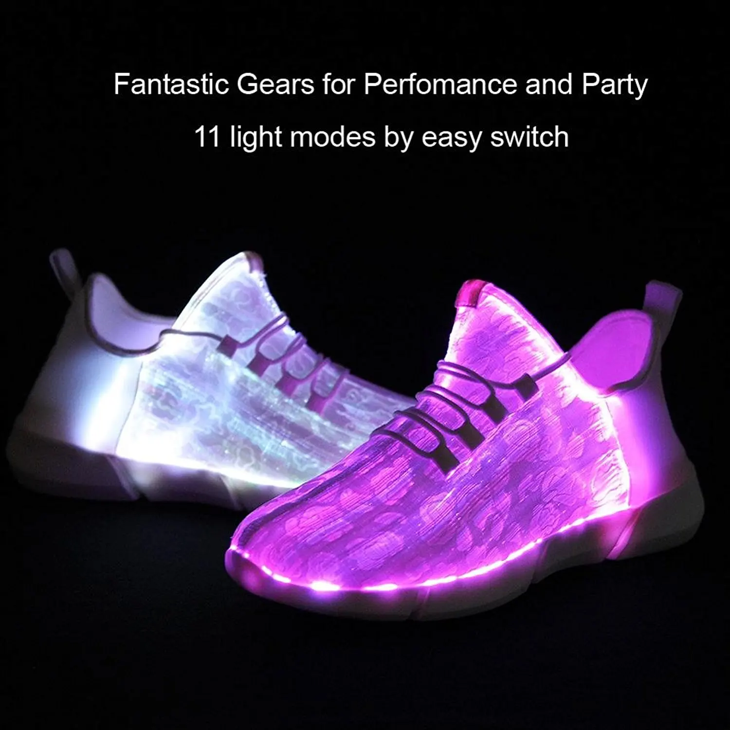 Светящаяся волоконно-оптическая ткань, светильник, обувь, светодиодный, 11 цветов, мигающий белый, для взрослых и девочек и мальчиков, заряжаемые через USB кроссовки, светильник
