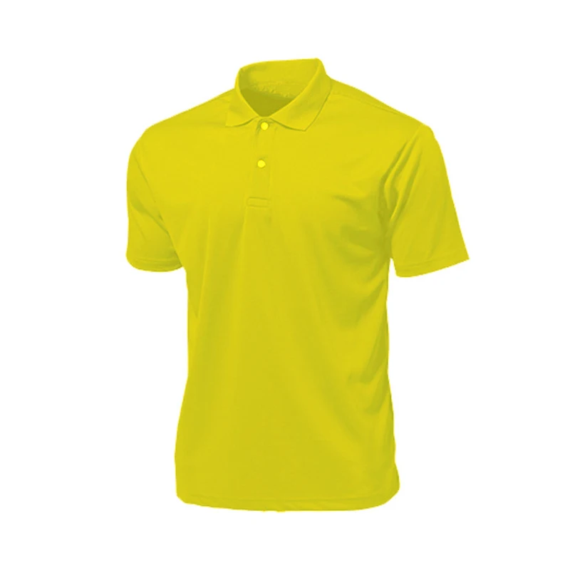 LANBAOSI, мужские спортивные футболки поло, одноцветные, короткий рукав, быстросохнущие, крутые, для гольфа, тенниса, Майки со стоячим воротником, camisa masculina - Цвет: Цвет: желтый