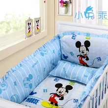 Промо-акция! Набор детского постельного белья с героями мультфильмов, 6 шт., Комплект постельного белья из хлопка(бамперы+ простыня+ наволочка