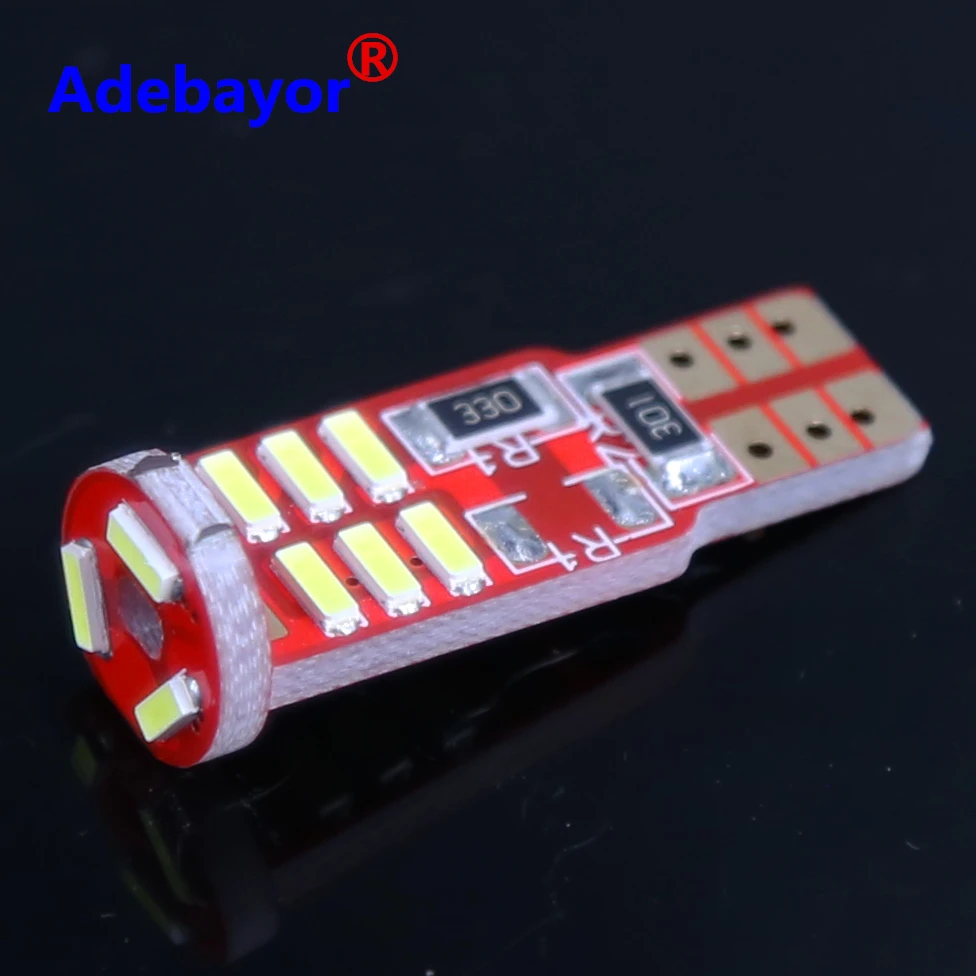 100 шт. светодиодные лампы Canbus T10 W5W 194 4014 SMD 15 светодиосветодиодный белые фонари для