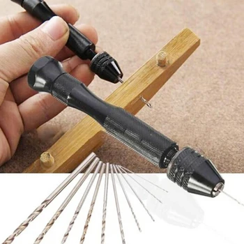 

1Set Wood Drilling Mini Micro Aluminum Hand Drill High Speed Steel Twist Drill Bit Sets For Rotary Tools