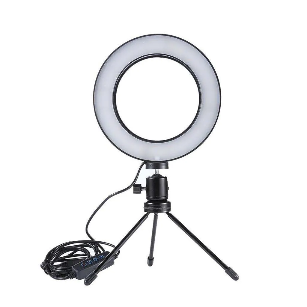 

Dimmable LED Studio Camera Ring Light Photo Phone Video Light Annular Lamp With Tripods Selfie Stick Ring Fill Light For Canon