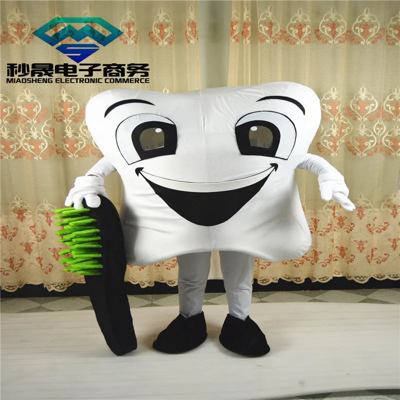 Новый зуб костюм талисмана костюмы партии фантазии dental care character mascot dress парк развлечений наряд