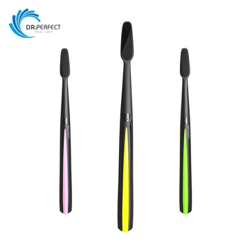 

DR.PERFECT Hot 3 Piece Charcoal Nano Bristle Toothbrush Double Cleaning Toothbrush Nano Brush Oral Care Antibacterial Toothbrush