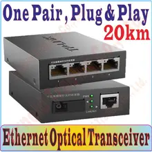 20 км одномодовый оптоволокно приемопередатчик, конвертеру волокна, 4* Gigabit RJ45 Порты и разъёмы, 2* SC Порты и разъёмы, парный штекер работай "(plug and Play