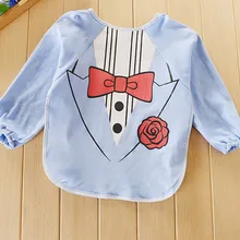 Детский нагрудник с длинными руками в стиле Супермена анти-платье/водонепроницаемый нагрудник/оверсайз кармашек для риса Красочная Одежда ATRK0057