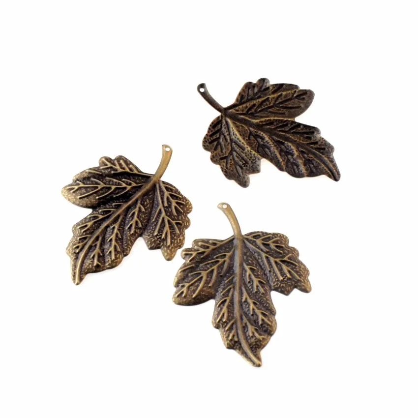 

Free shipping 10Pcs Bronze Tone Leaf Filigree Wraps Connectors Metal Crafts Gift Decoration DIY 49x65mm