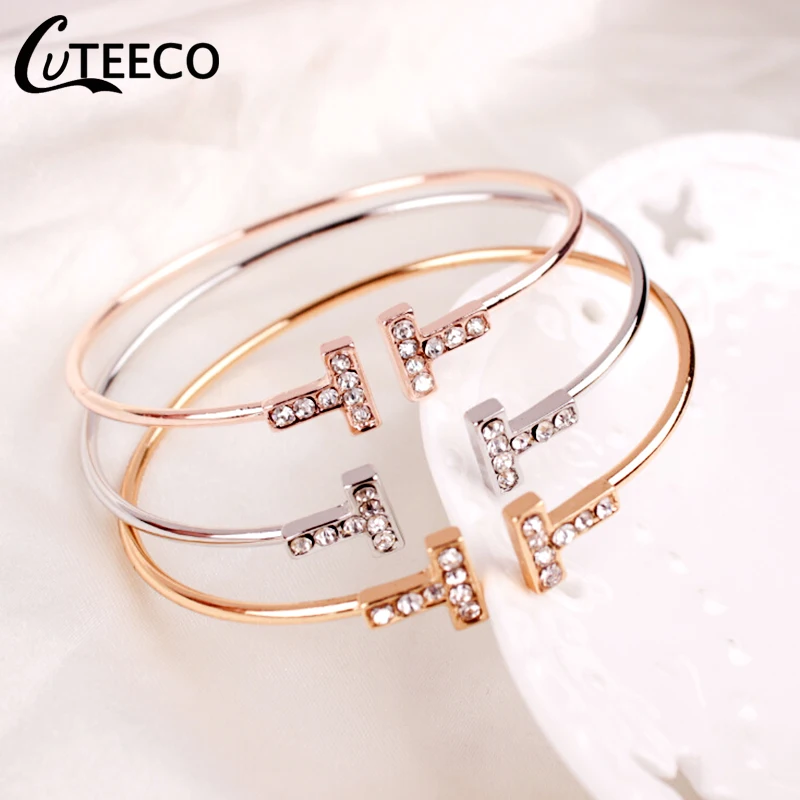 

CUTEECO European Style Fashion Brand Jewelry Copper Men And Women Bracelets Bangles Nails Cuff Bracelet Female Jewelry