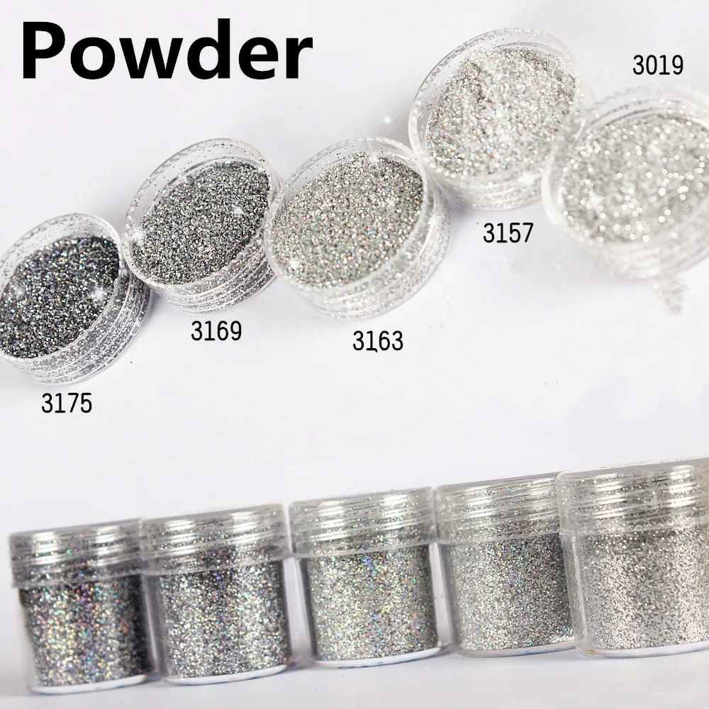 1 коробка серебряная фотоблестящая искусственная пудра для ногтей|nail glitter sequins|nail