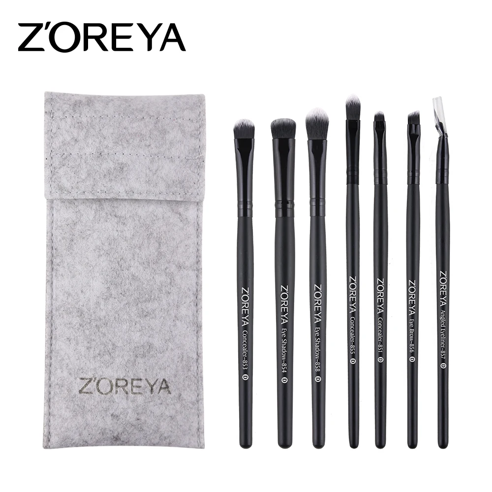 

ZOREYA Eye Make Up Brushes With Bag 7pcs Eyeliner Eye shadow Brow Concealer brush As Cosmetic Tool For Beauty