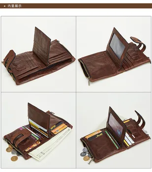 

2019 Luxury Brand Men Wallets Long Men real leather coin Purse Wallet Male Clutch Leather Zipper Wallet Men Business Male Wallet
