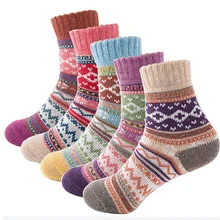 Толстые шерстяные носки в стиле ретро; сезон зима-осень; теплые носки в этническом стиле; мягкие теплые кашемировые носки разных цветов; женские рождественские носки; 8C1780