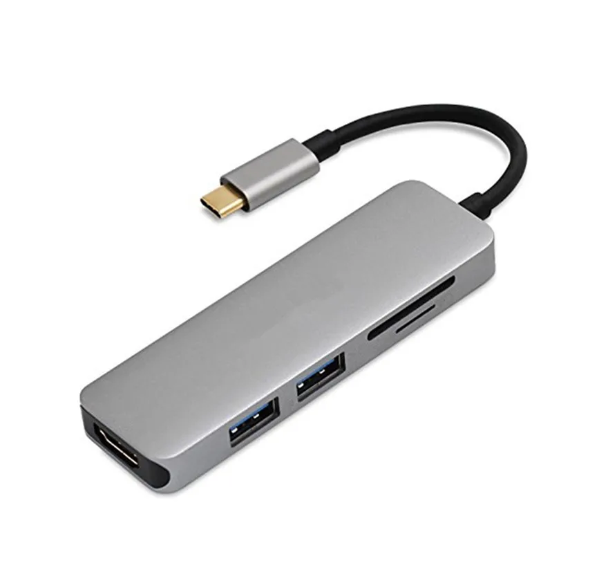 10 шт./набор, Typt c Тип C USB концентратор с USB3.1 концентратор с HDMI 5 в 1 комбинированный концентратор с 2 USB3.0 Порты SD устройство для считывания с tf-карт USB adapater