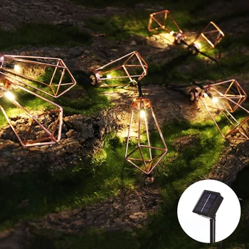 

12M 100 LED Solar String Light Outdoor Garden Christmas Garland Iron Art Diamond Led Strip Fairy Light Waterproof warm white