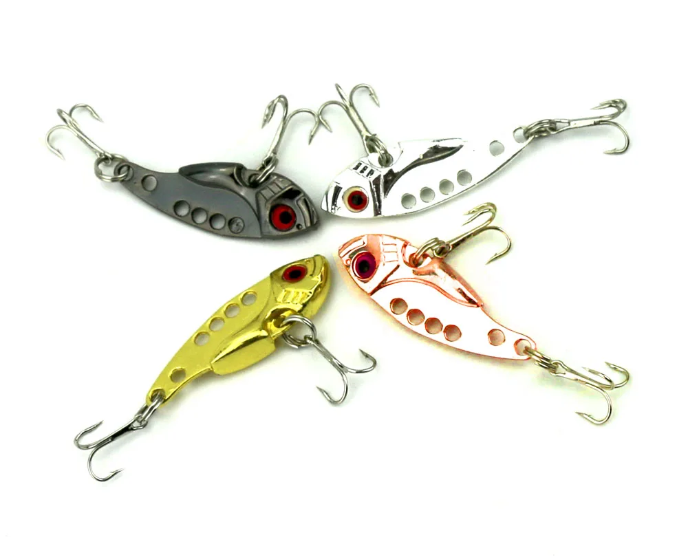 20pcs 4cm 7g hard metal vib fishing lures blade sequin trout catfish