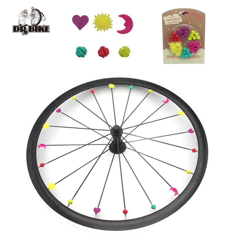 DRBIKE 36PCS Bicycle Wheel Decoration Bike Plastic Spoke Colorful Clip