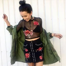 Sexy Rose Embroidered T-shirt Summer Female Black T-shirts for Women Harajuku Top Women Clothing Women's T-shirts Sexy Rose Embroidered T-shirt Summer Female Black T-shirts for Women Harajuku Top Women Clothing Women's T-shirts