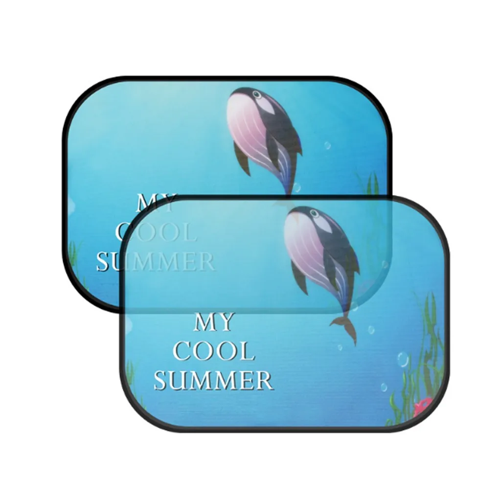 1 комплект, автомобильная мультяшная занавеска, защита от солнца, авто занавеска, боковая Блокировка, растяжимый солнцезащитный козырек, занавеска для детей, 90717