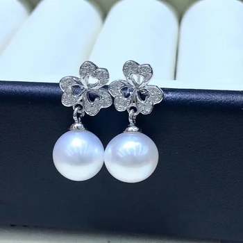 

3 Heart Flower 925 Silver Pearl Earrings Findings Stud Earrings Settings Mountings Parts Mounts for Female Girls Women's Gift