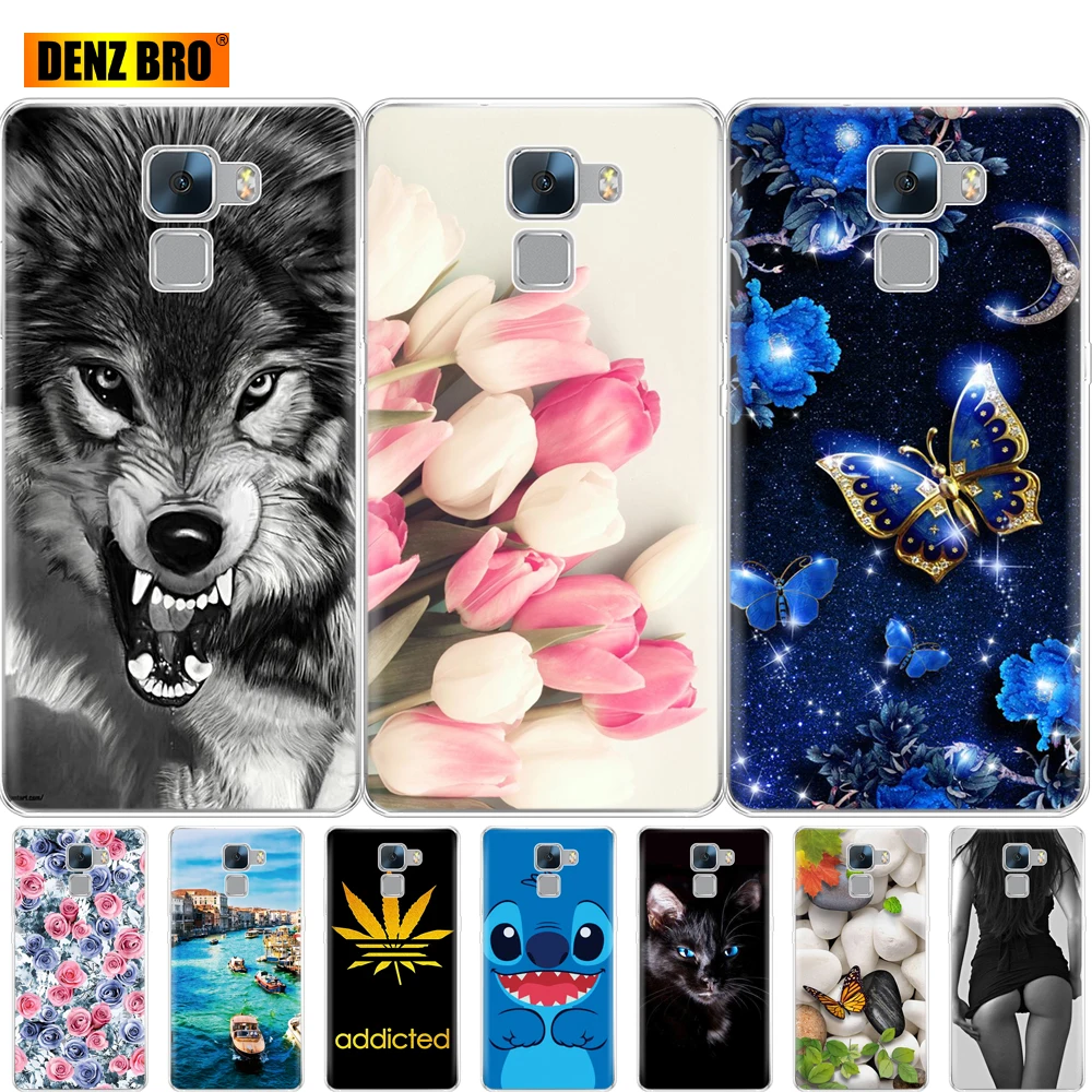 

for huawei honor 7 case bumper soft tpu silicone back cover for phone case 360 full protective printing clear colorful coque