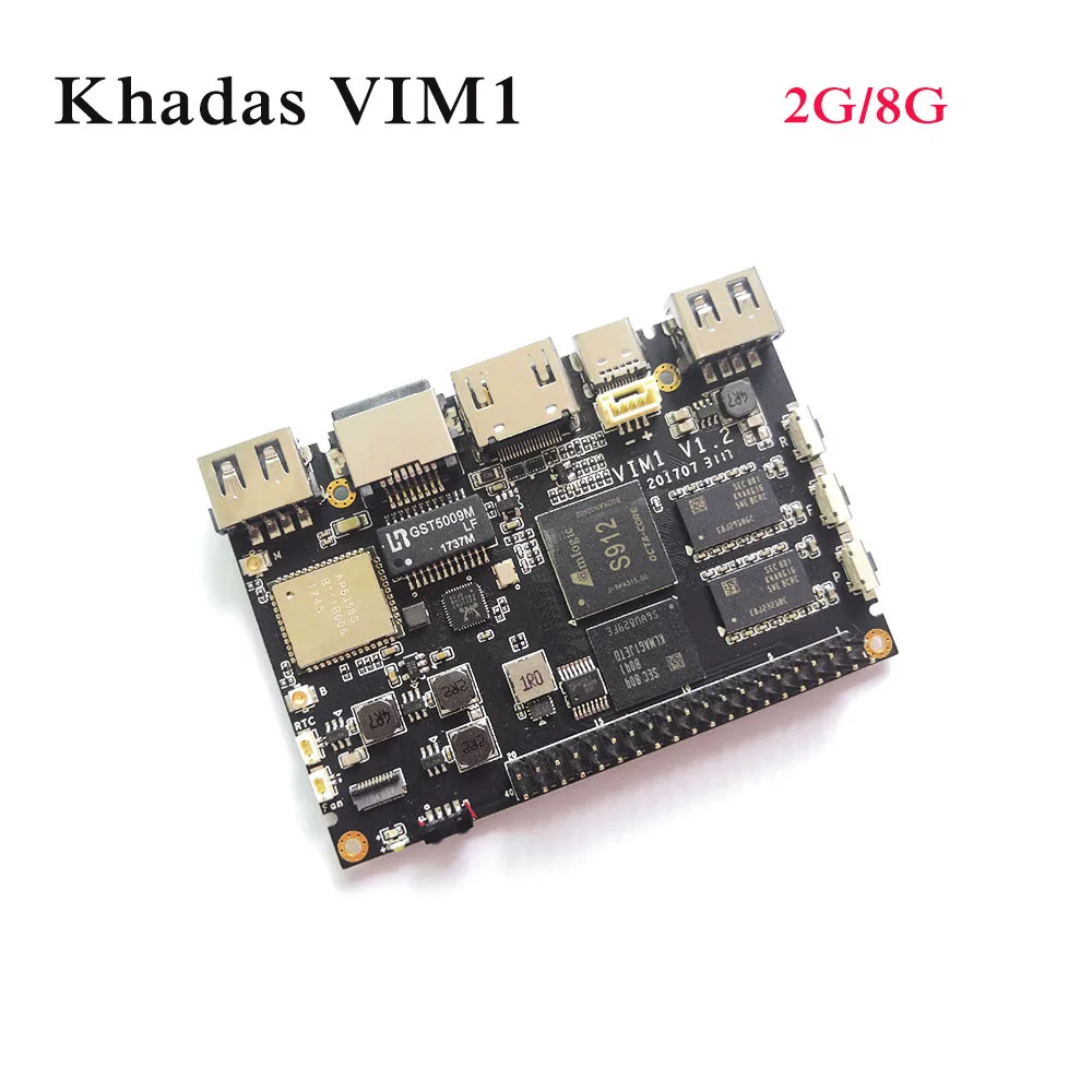 Khadas Vim1 открытый источник ТВ коробка Amlogic S905X четырехъядерный Amlogic S905X DIY телеприставка, поддержка обильной встроенной системы - Комплект: Комплект 1