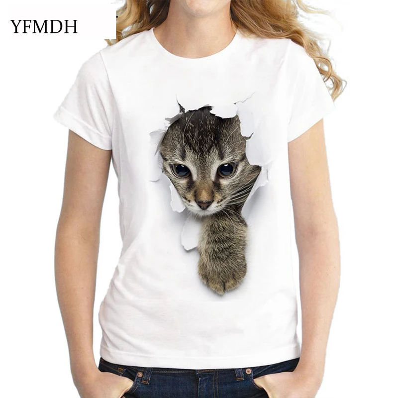 

Fashion Cute Cat 3D Print Lovely T Shirt Women Casual O-Neck Short Sleeve 2019 Summer Female Harajuku Tshirt Top Tee Tops S-4XL