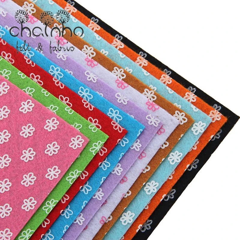 

Non Woven Fabric 1mm Thickness Polyester Printed Felt Of Home Decoration Pattern Bundle For Sewing Dolls Crafts 10pcs 30x30cm