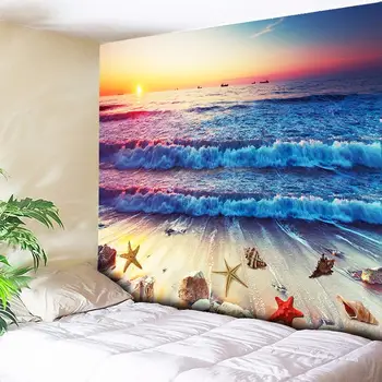 

Ombre Great Wave Psychedelic Tapestry Beach Wall Hanging Sea Decorative Wall Carpet Art Tapestries Boho Blanket Large Wall Sheet