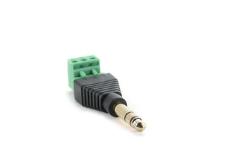 

200pcs/lot 3 Pole Jack Terminal Block Audio Adapter 6.35mm Male Connector