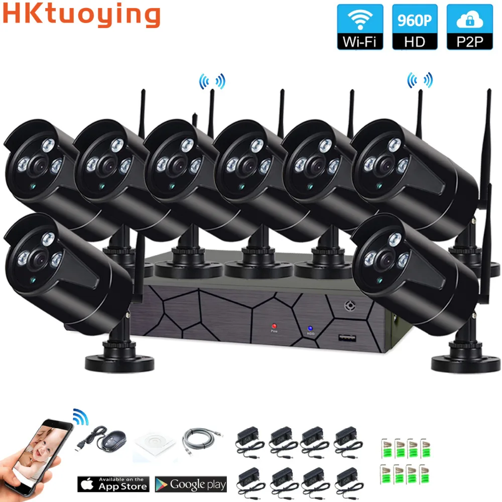 

Plug and Play 8CH 1080P HD Wireless NVR Kit P2P 960P Indoor Outdoor IR Night Vision Security 1.3MP IP Camera WIFI CCTV System