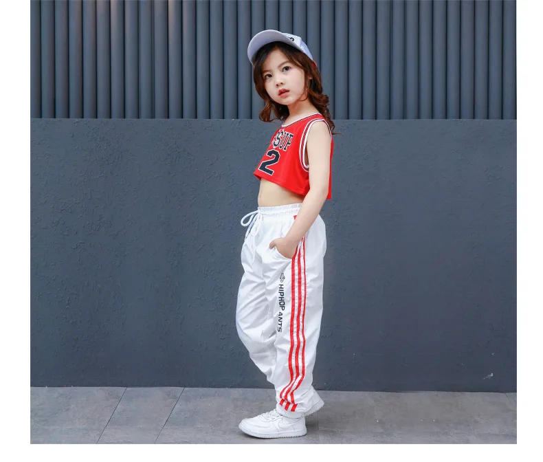 New Korean Style Hiphop Dance Clothes for Children Kids Girls Modern Ladies Women Jazz Hip Hop Pop Costume Suit Street Dancewear