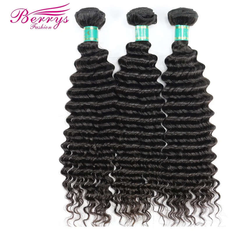 

Brazilian Virgin Hair Deep Wave Human Hair 3 Bundles 1 Lot Unprocessed Human Hair Weft Berrys Fashion Hair Products