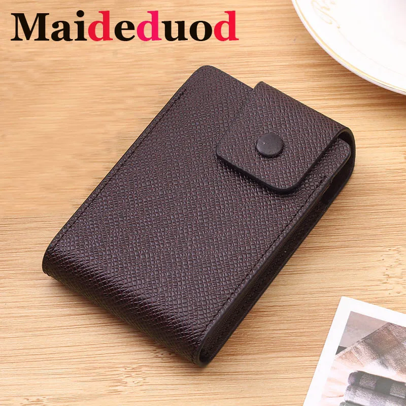 

Maideduod Fashion Credit card holder Men Women Leather Credit Card Holder Men Business Card super quality 3 Colors porte carte