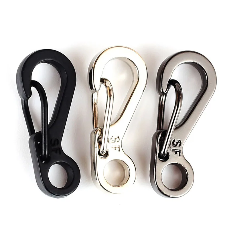 

10PCS/lot EDC Keychain Spring Clasps Climbing Carabiners Camping Bottle Hooks Simple Paracord buckle Tactical Accessorie