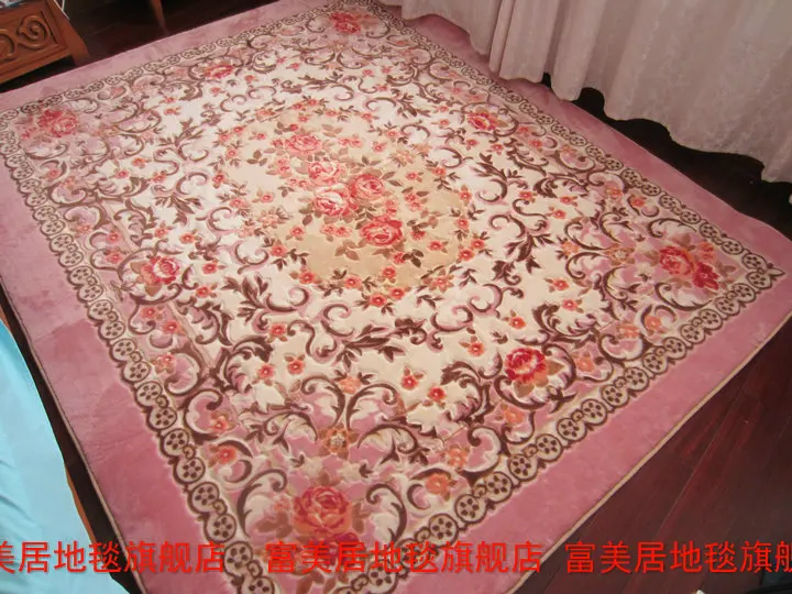 

Fashion romantic rose rustic FL velvet bedroom carpet coffee table carpet three-dimensional cut flowers