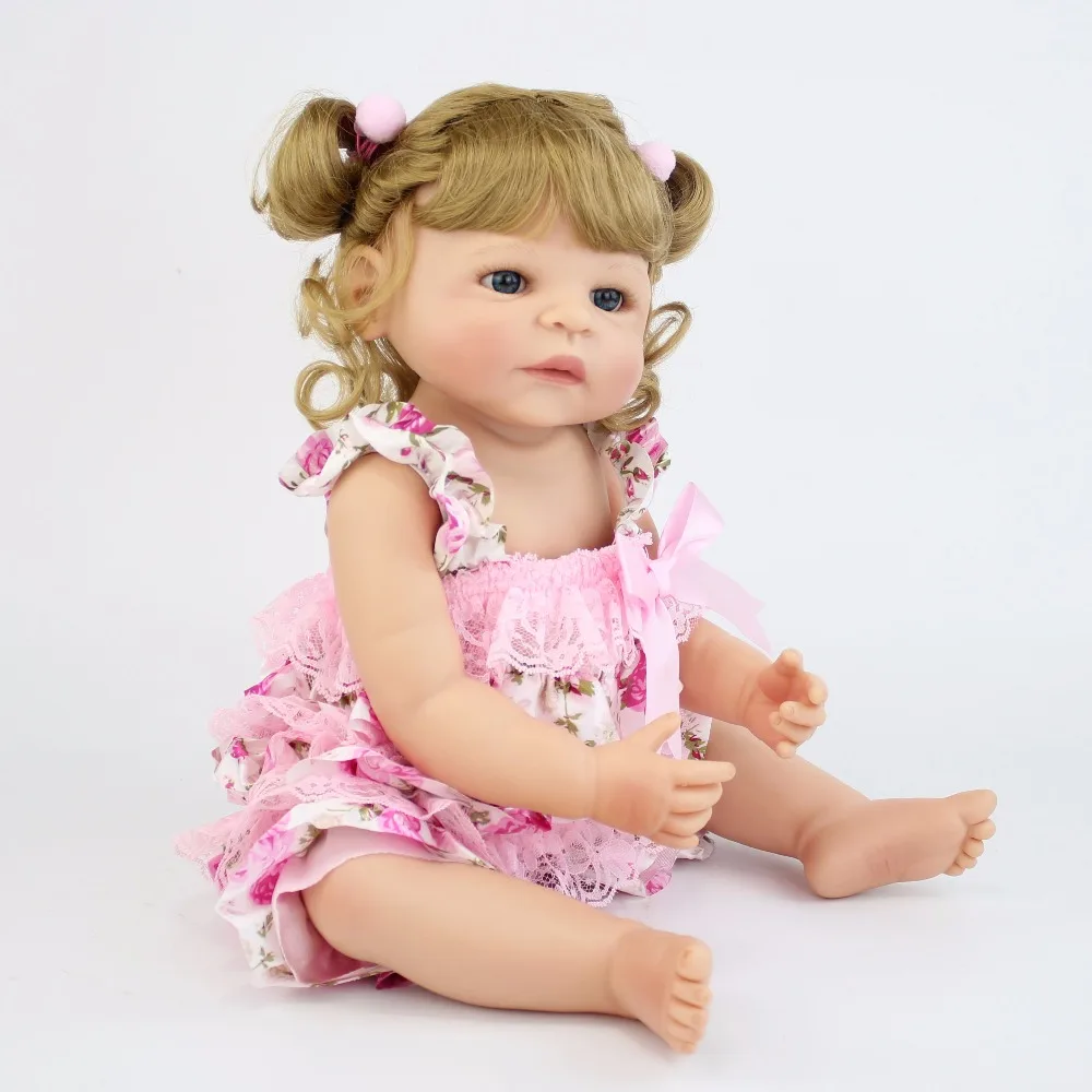 55 см полностью силиконовая виниловая Кукла реборн принцесса Реалистичная Новорожденный ребенок Bebe живая игрушка подарок на день рождения для девочек игровой домик игрушка для купания