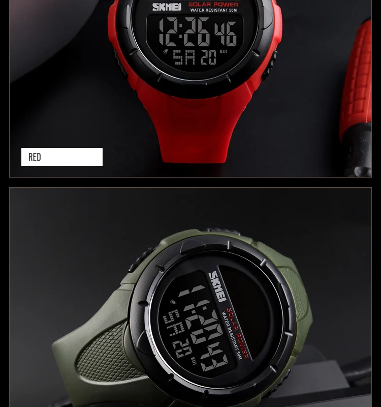 Цифровые часы SKMEI на солнечной энергии, люксовый бренд, мужские часы, водонепроницаемые, модные мужские часы, спортивные наручные часы, Relogio Masculino