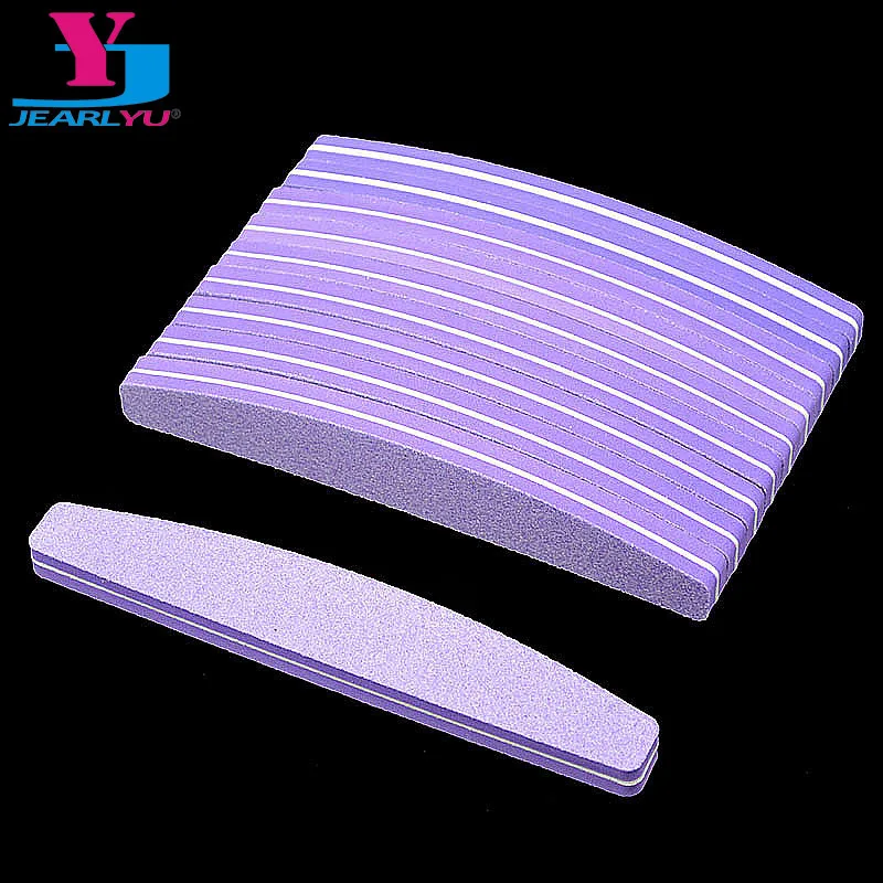 

10pcs/lot Nail File Limas Para Manicura Buff Block Sponge 100/180 Grit UV High Qualtity Art Tips Podologia Banana Half Moon File