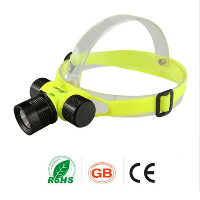 

Professional Underwater 60m Diving Headlamp Swimming Headlight Dive Head Light Torch Lamp Waterproof Flashlight By AAA or 18650