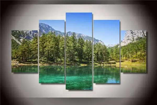 

Hd Printed Mountains And Lake Painting Canvas Print Room Decor Print Poster Picture Canvas Free Shipping/Ny-1977 Size 1 NO