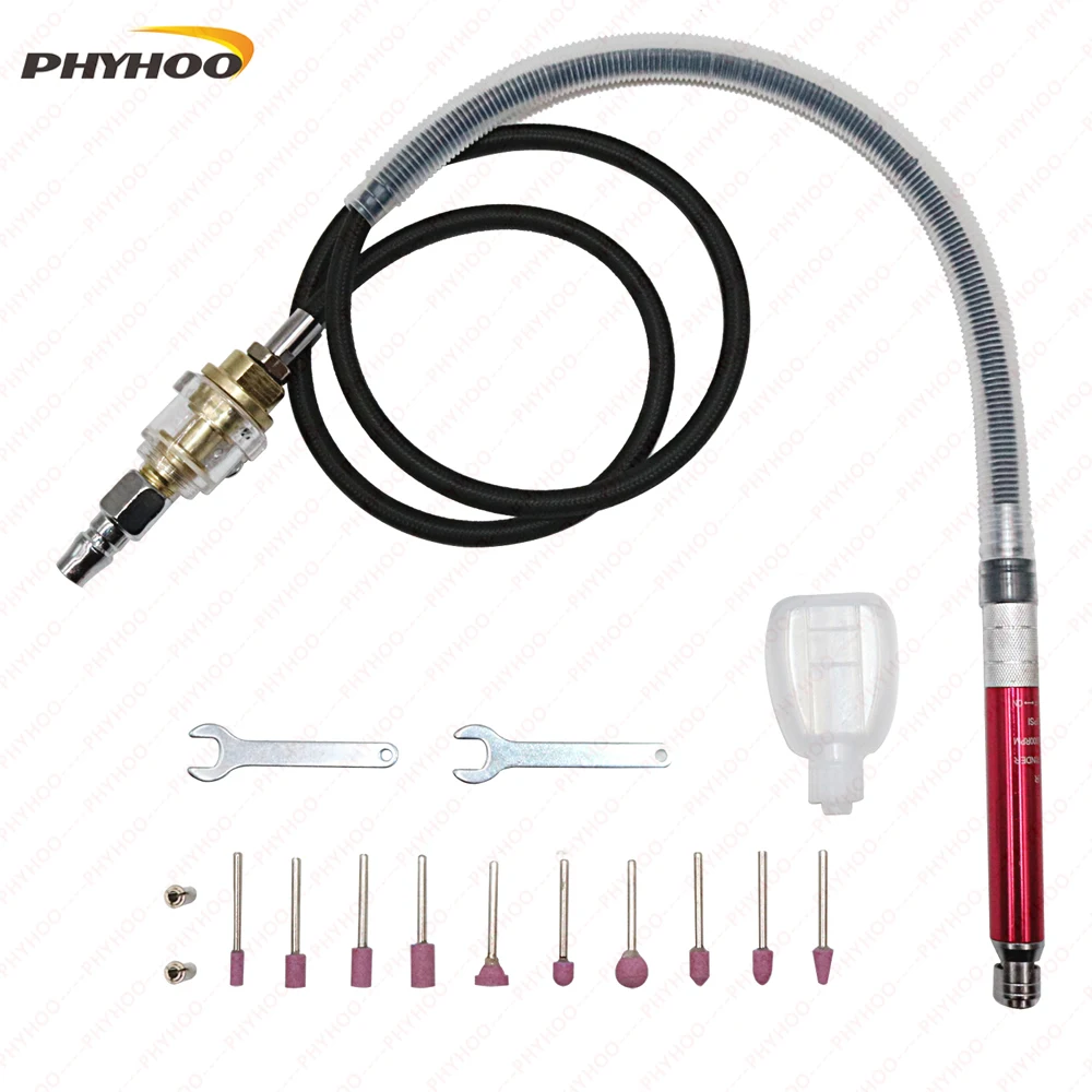 PHYHOO 16 in 1 Micro Air Grinder Kit Professional Pneumatic Tools for Grinding Cutting Carving Engraving 56000RPM Rotary Tool | Украшения и