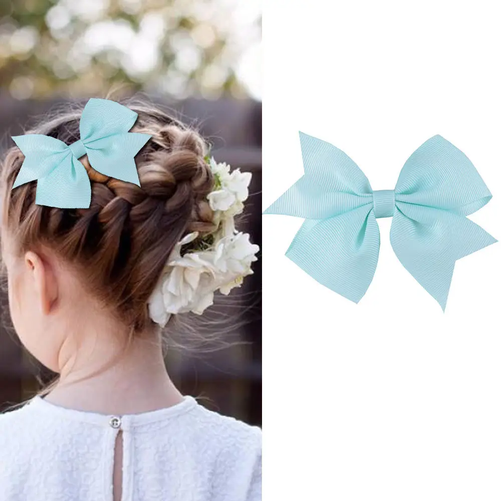 

10 Pcs/Set Random Girls Fashion Casual Cute Headwear Duckbill Clip Bow Hair Clip color mixed pack bow hair clip set