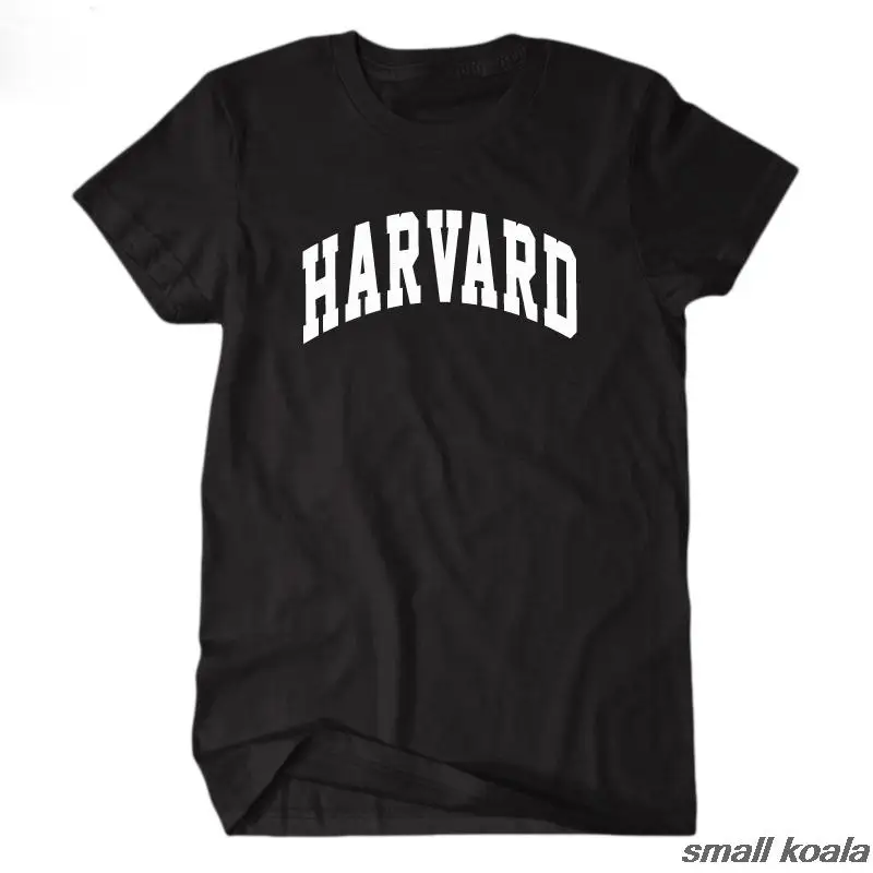 Гарвардский университет, футболка с коротким рукавом, футболки для мужчин и женщин, повседневная трикотажная уличная одежда, одежда для бега, высокое качество - Цвет: Черный