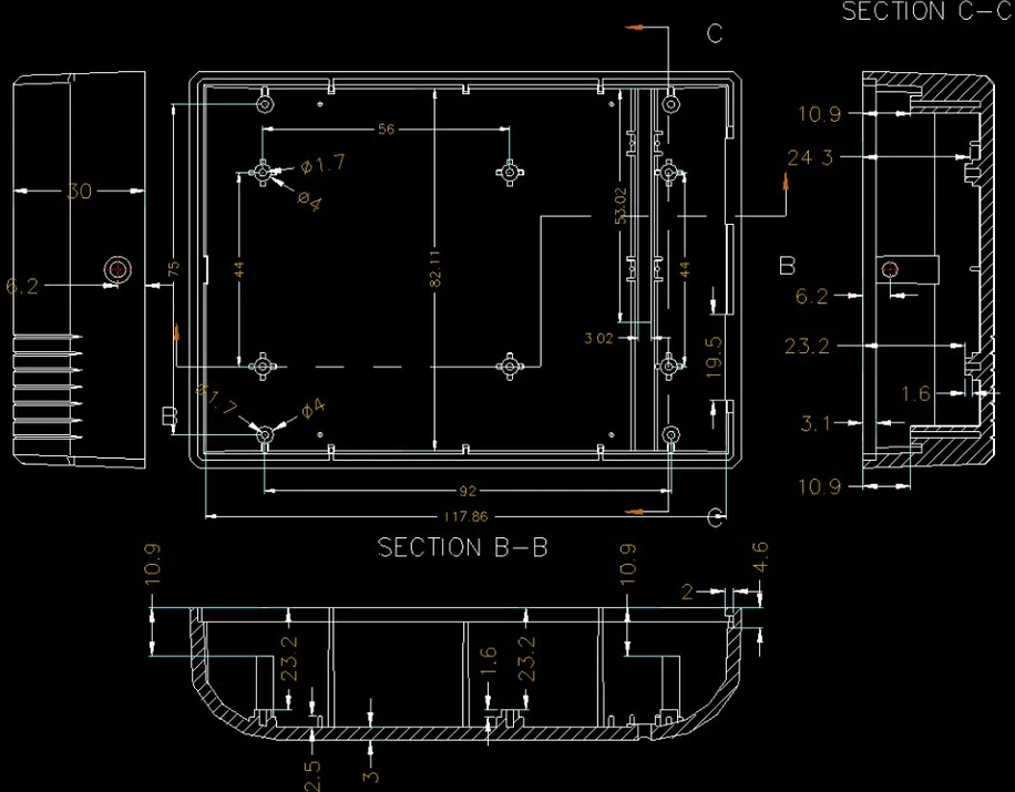 szomk IC card reader plastic enclosure for electronics project plastic sensor junction box distribution box instrument case plastic housing for pcb (14)