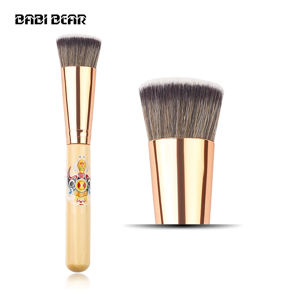 

BABI BEAR 1 PCS Flat Contouring Brush Synthetic Bristles Contour Blend Makeup Brushes Soft Hair Cosmetics Tools Powder Liquids