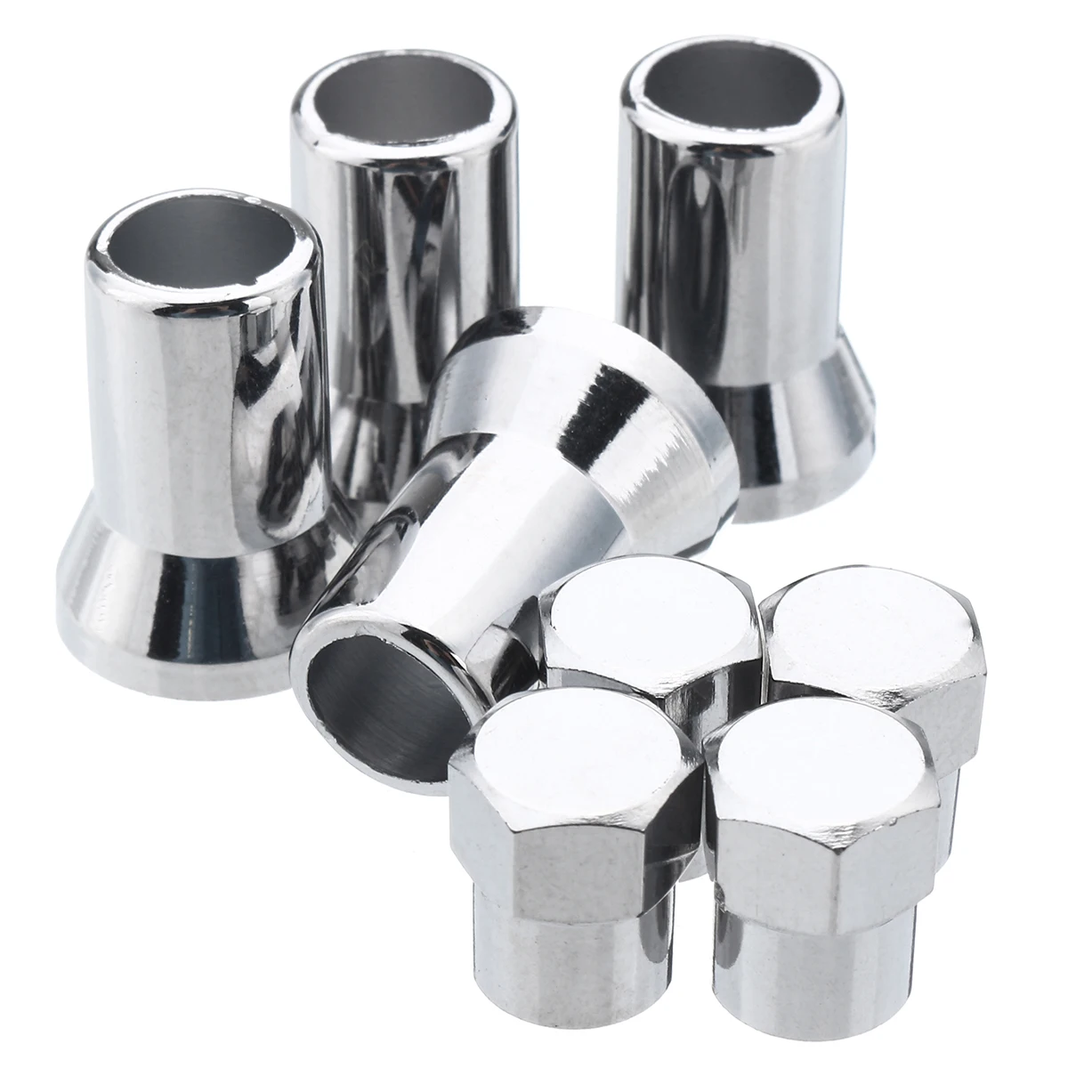 8 pcs TR413 Left Right Front Rear Chrome Silver Plastic Wheel Tyre Tire